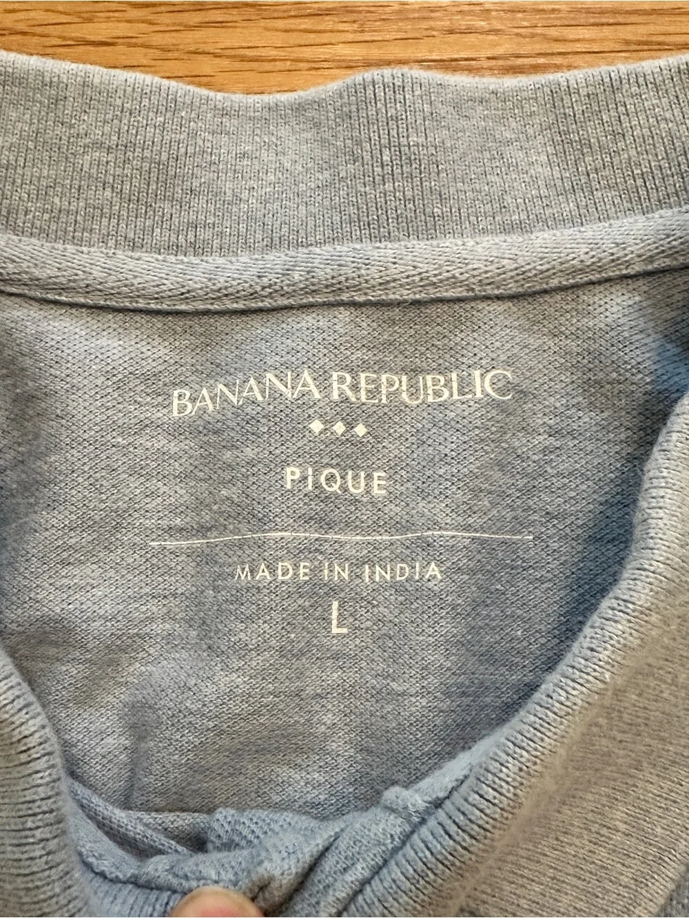 Banana Republic Men's Pique Polo Shirts - Light Blue and Brown